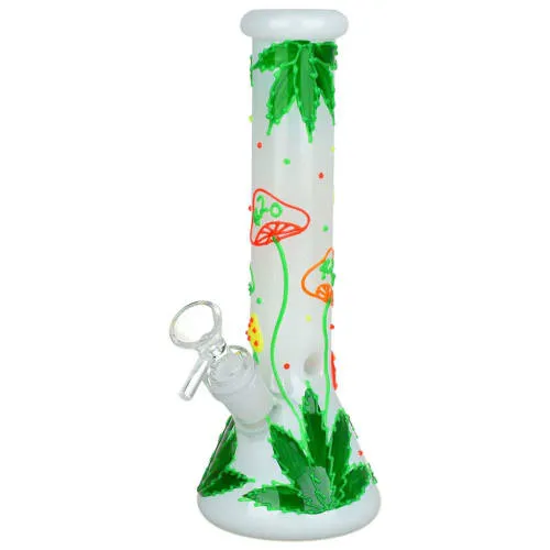 Glow In The Dark Glass Water Pipe - 9.5" / 14mm F product image
