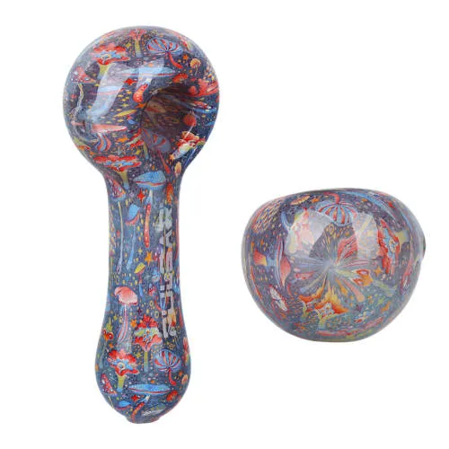 , 5" Inside Print Glass Spoon Pipe product image