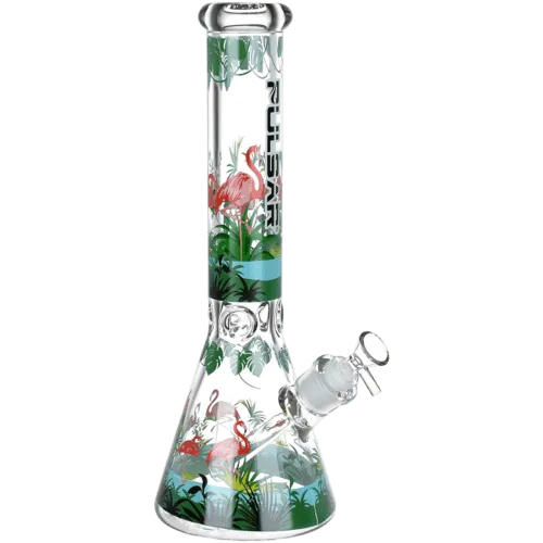 Chillin' Flamingos Beaker Glass Water Pipe product image